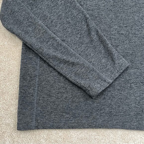 Lands End Sweater Adult Extra Large Gray Quarter Zip Fleece Pullover Outdoor Men - Picture 6 of 13